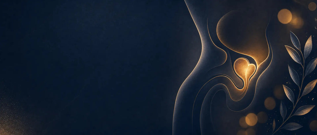 Abstract wellness illustration for hands-free prostate pleasure guide