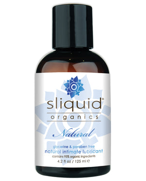 Sliquid Organics natural intimate lubricant bottle on a white background