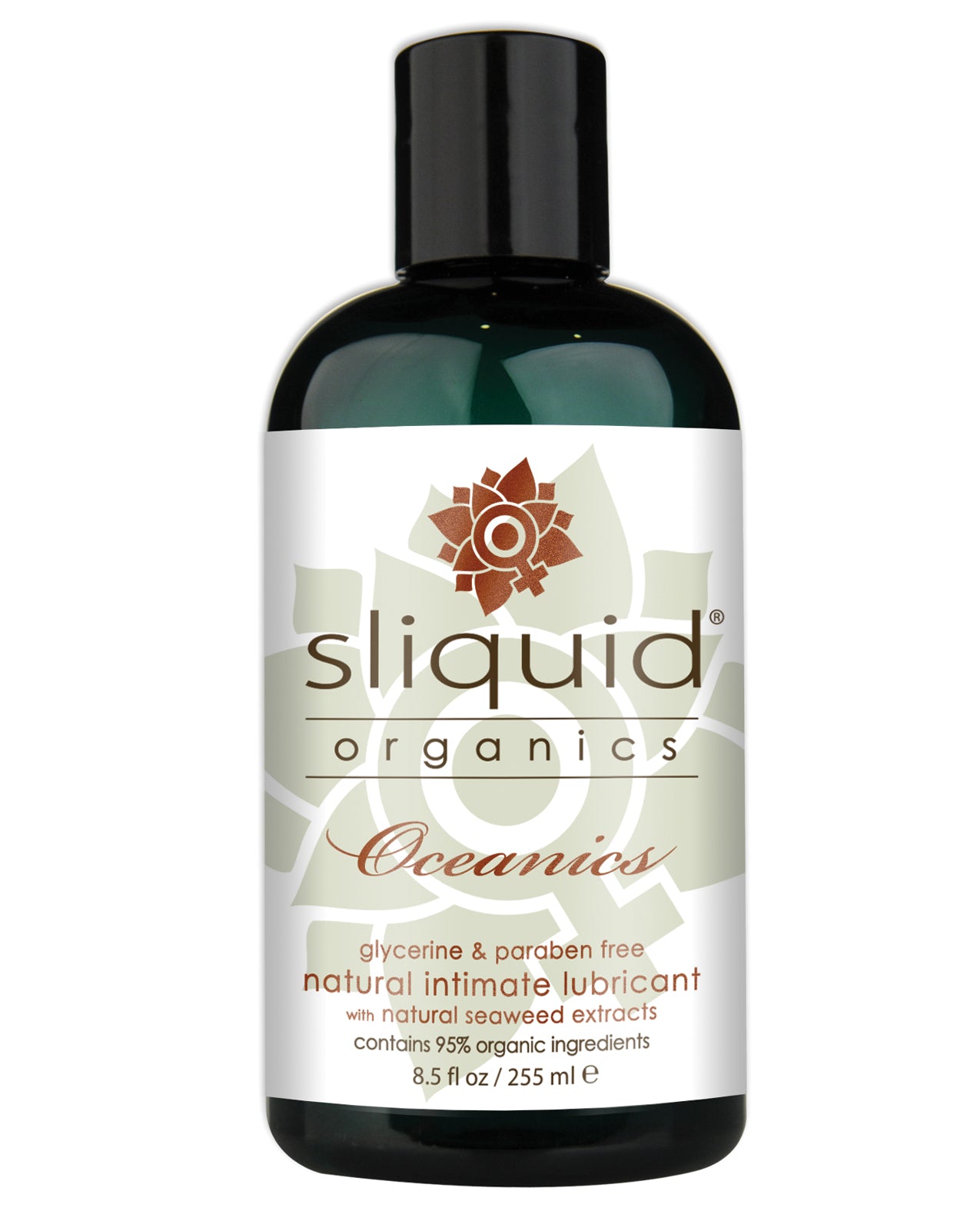 Sliquid Organics Oceaniqes natural intimate lubricant bottle on a white background
