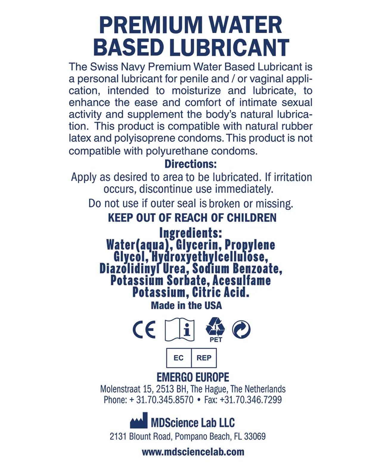 Swiss Navy Water Based Lube Swiss Navy
