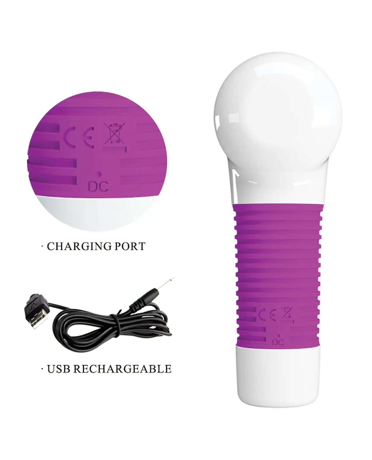 Pretty Love Super Power Fun Gun Massager - White/Fuchsia Pretty Love