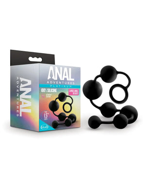 Blush Anal Adventures Platinum Silicone Anal Beads - Large Black Anal Adventures