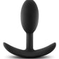 Blush Luxe Wearable Vibra Slim Plug Small anal toy in black