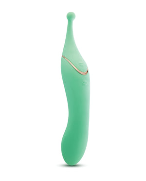 Blush Novelties Blush Stella 7 Inch Dual-Ended Clitoral G-Spot Vibrating Wand With Precision Stimulation | Green