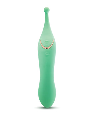 Blush Novelties Blush Stella 7 Inch Dual-Ended Clitoral G-Spot Vibrating Wand With Precision Stimulation | Green