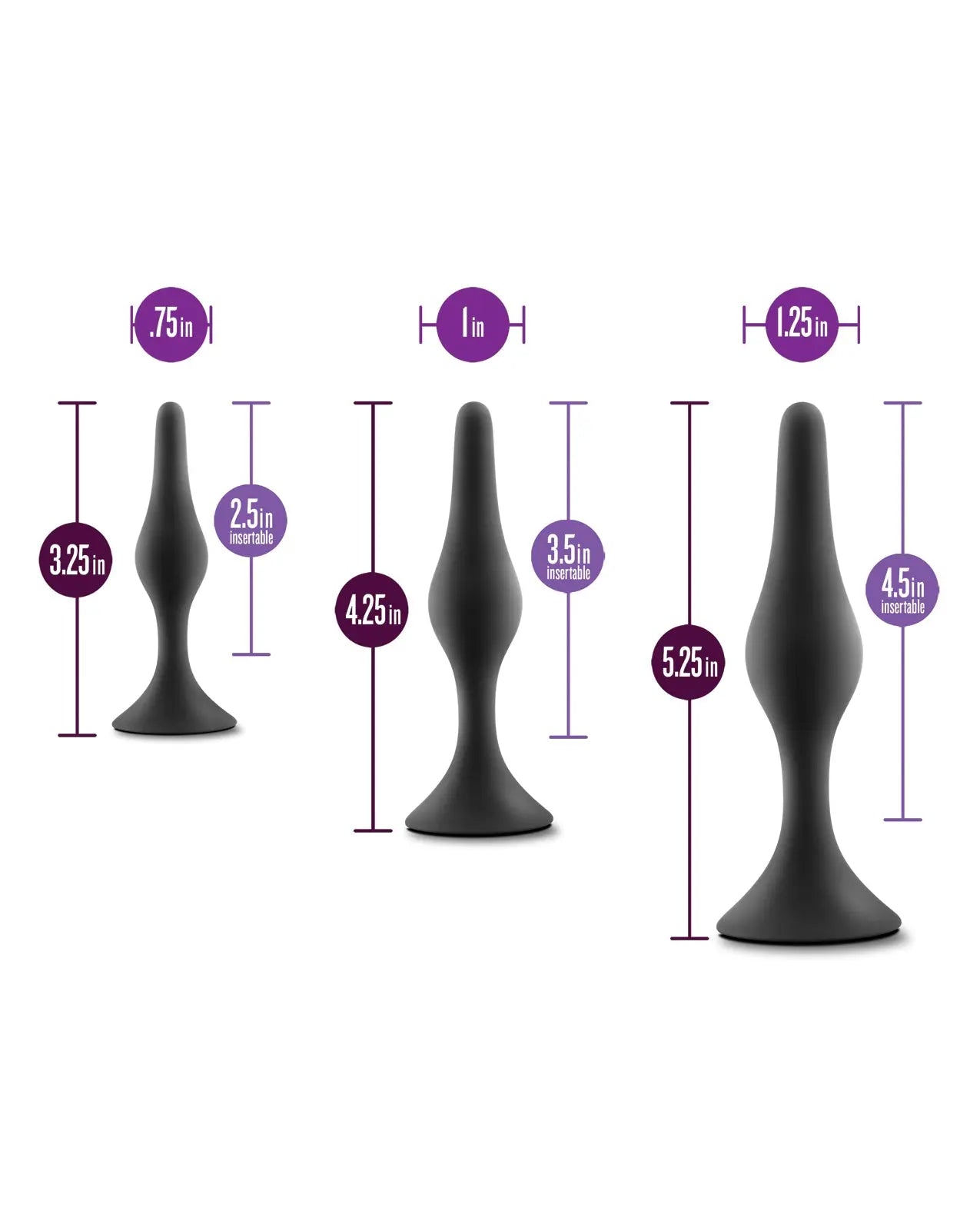 Blush Anal Adventures Platinum Silicone Beginner Plug Kit Anal Adventures