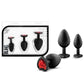 Blush Luxe Bling Plugs Training Kit - Black with Red Gems Luxe