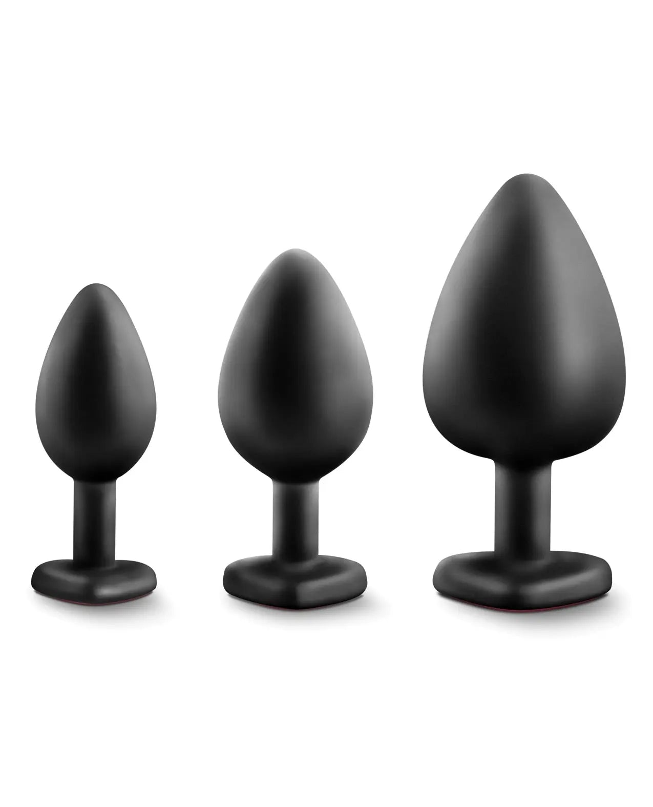 Blush Luxe Bling Plugs Training Kit - Black with Red Gems Luxe