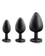 Blush Luxe Bling Plugs Training Kit - Black with Red Gems Luxe