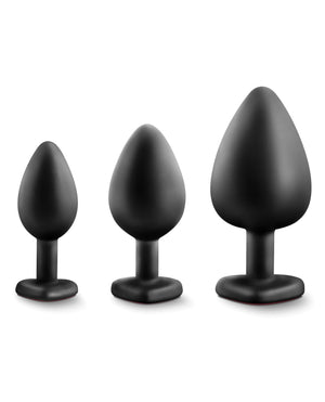 Blush Luxe Bling Plugs Training Kit - Black with Red Gems