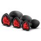 Blush Luxe Bling Plugs Training Kit - Black with Red Gems Luxe