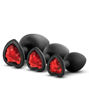 Blush Luxe Bling Plugs Training Kit - Black with Red Gems