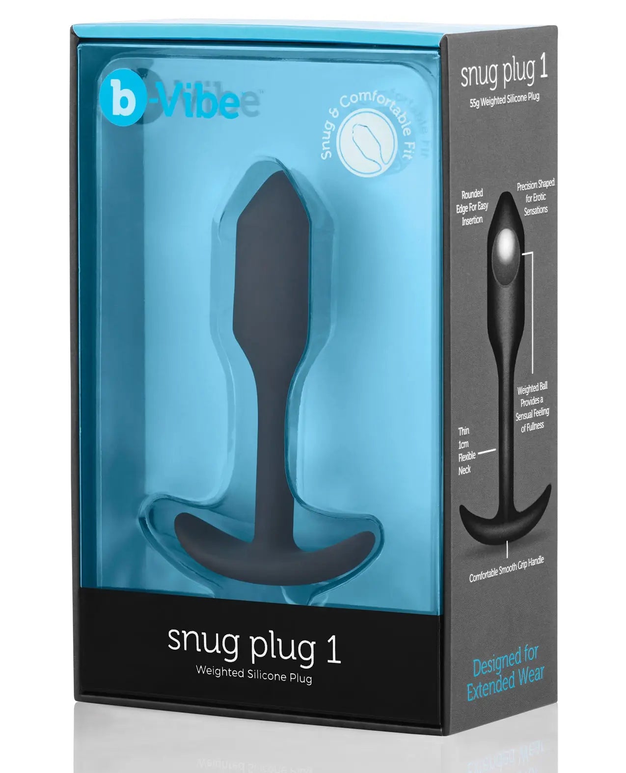 B-Vibe snug anal plug  packaging on a white background