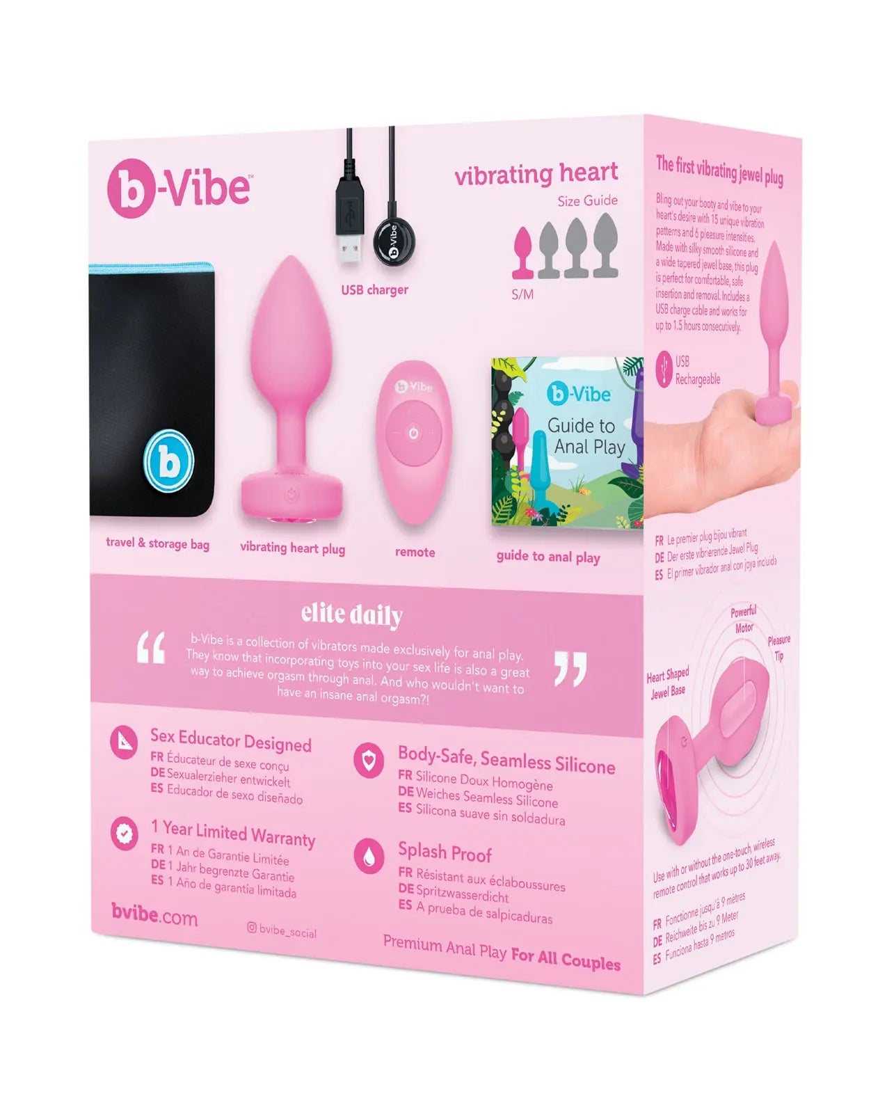 b-Vibe Vibrating Heart Plug S/M b-vibe