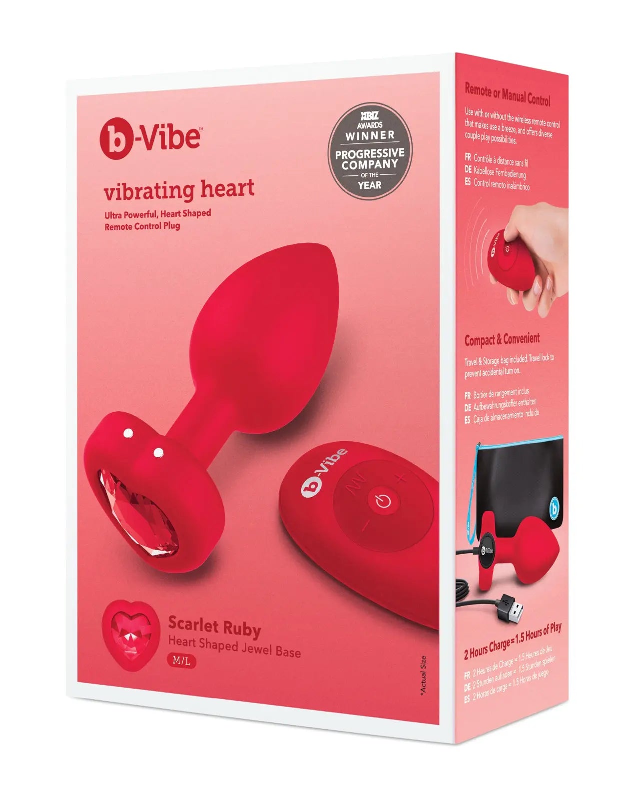 b-Vibe Vibrating Heart Plug M/L b-vibe