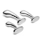 Set of silver anal plugs on a white background