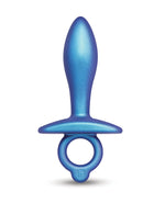 Blue butt plug on a white background