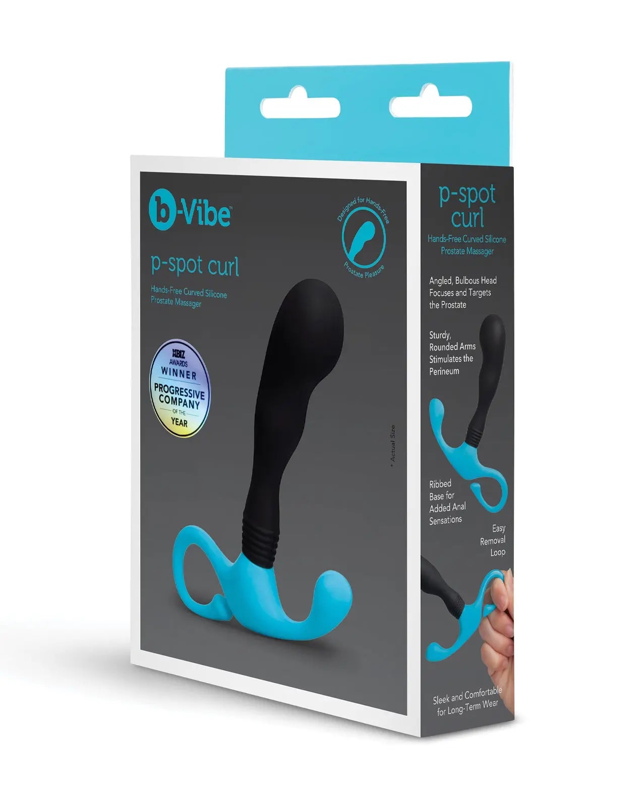 b-vibe P-Spot Curl Hands-Free Curved Silicone Prostate Massager b-vibe