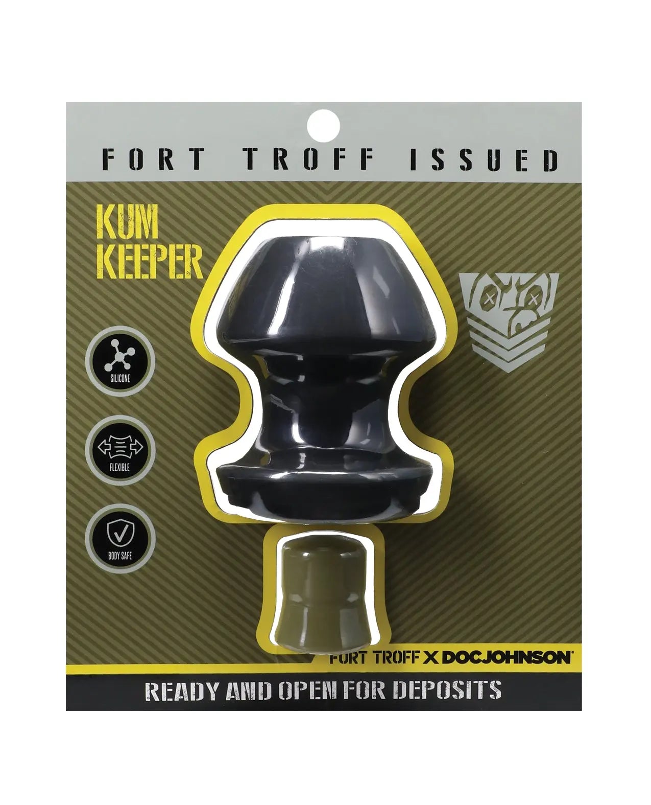 Fort Troff Kum Keeper Anal Plug - Large, Black Fort Troff