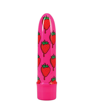 GoodHead Buzz Buddies 5 inch vibe in Strawberries design, bare device, no packaging shown