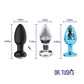 Dr. Tush's Venture Collection Small anal plug set dimension chart showing size measurements for each plug material