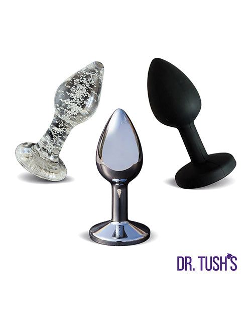 Dr. Tush's First Step Collection Anal Plug Set (Glass, Metal & Silicone)