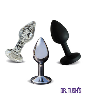 Dr. Tush's First Step Collection Anal Plug Set (Glass, Metal & Silicone)