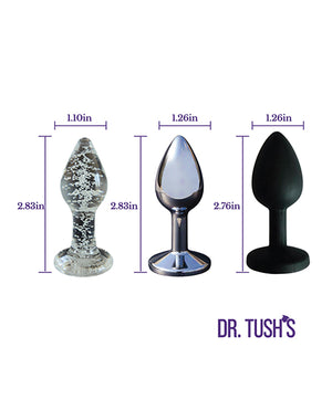Dr. Tush's First Step Collection Anal Plug Set (Glass, Metal & Silicone)