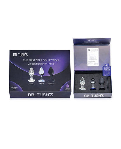 Dr. Tush's First Step Collection Anal Plug Set (Glass, Metal & Silicone)