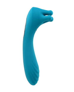 Evolved Heads or Tails Rechargeable Vibrator - Teal Evolved