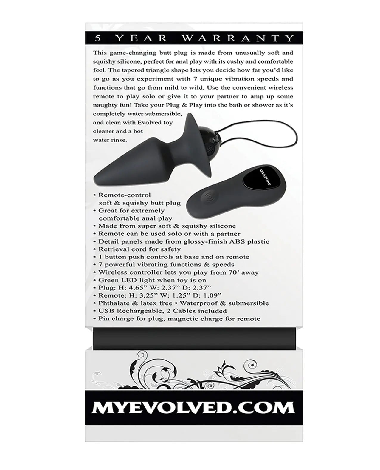 Evolved Plug & Play Remote Anal Plug Evolved