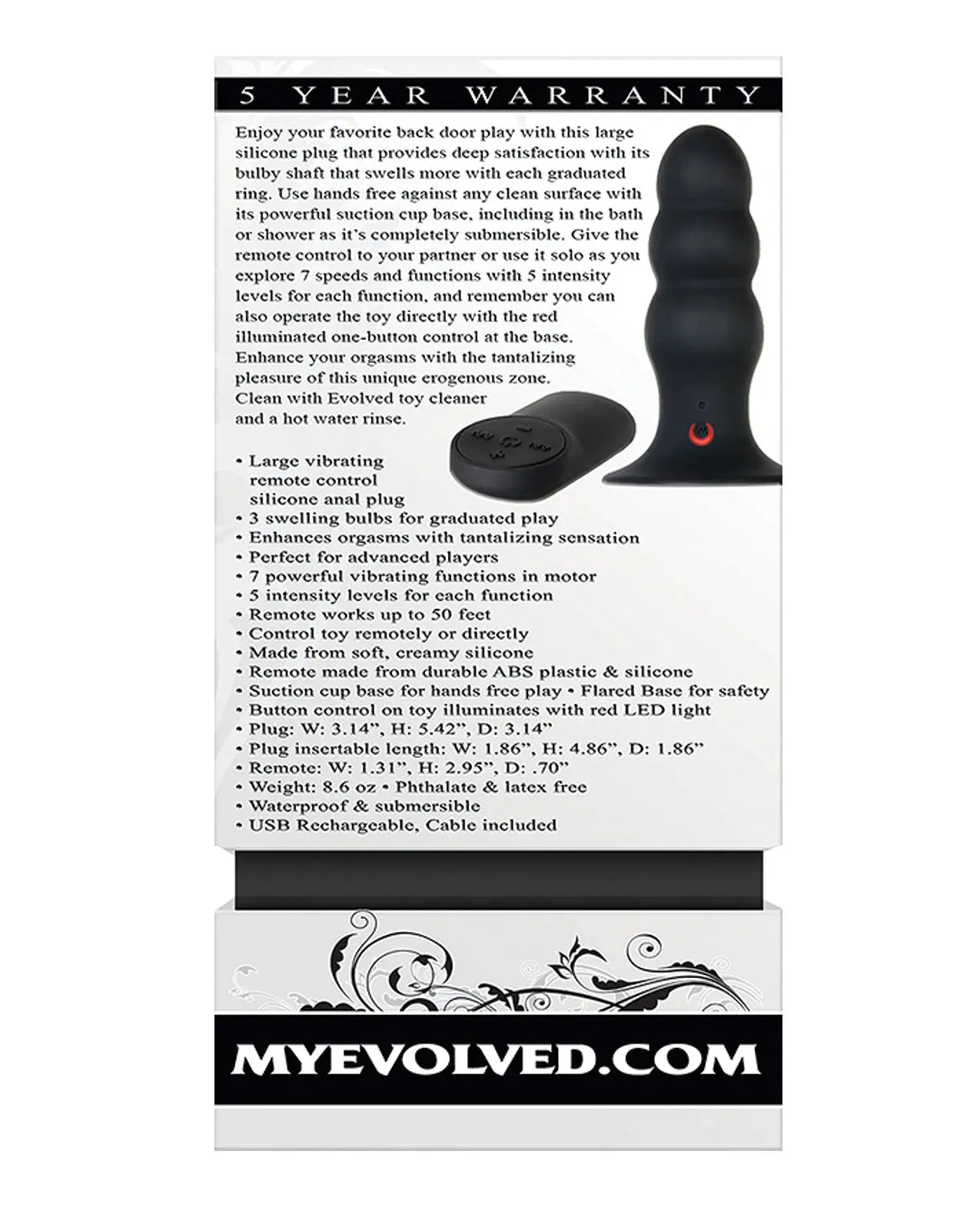 Evolved Kong Rechargeable Anal Plug Evolved