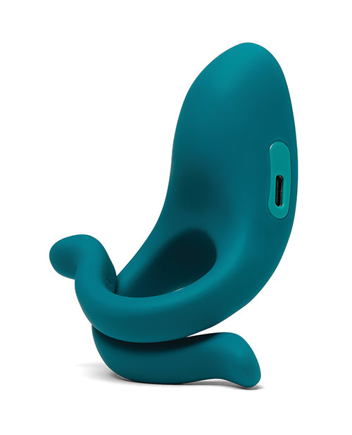 Dame Hug Vibrating Couples Ring rear view showing the USB-C charging port on the vibrating arm