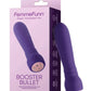 Femme Funn Booster Bullet rechargeable bullet vibrator in Purple shown beside its retail packaging box