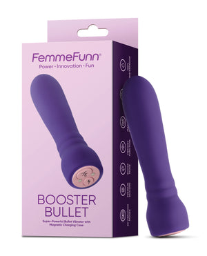 Femme Funn Booster Bullet Vibrator with packaging featuring the brand 'FemmeFunn' on a white background.