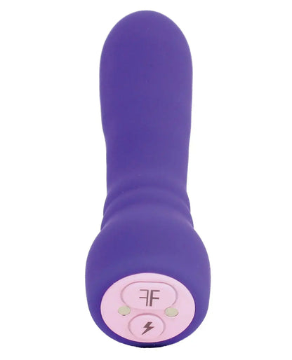 Femme Funn Booster Bullet vibrator in Purple, front view showing the silicone body and control panel