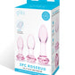 Glas 3 pc Rosebud Butt Plug Set