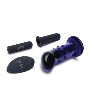 Glas 4" Rechargeable Vibrating Dotted G Spot/P Spot Plug Glas