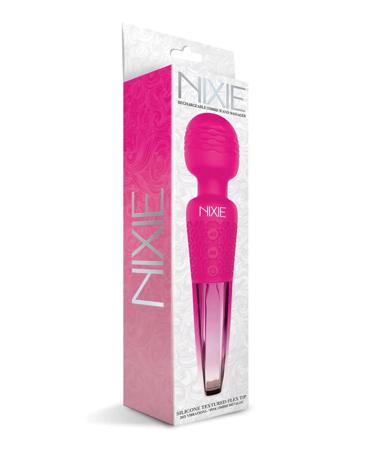 Nixie Rechargeable Wand Massager - Pink Ombre Metallic Nixie