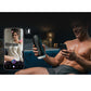 Honey Play Box Kai Pro shown in use with a smartphone displaying the app's interactive chat and voice control feature