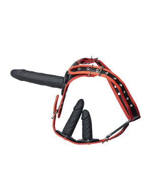Honey Play Box Kinky Play Box Triple Thrill Strap-On Harness Kit - Black/Red