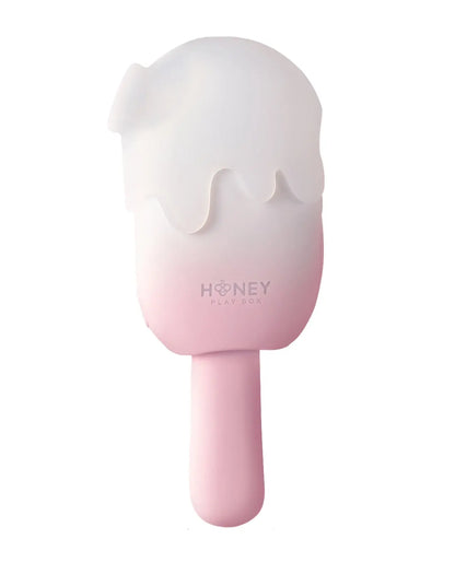 Honey Play Box Bite Me Sucking, Tapping & Vibrating Cream Pop Stimulator - Pink/White Honey Play Box