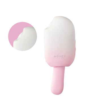 Honey Play Box Bite Me Sucking, Tapping & Vibrating Cream Pop Stimulator - Pink/White Honey Play Box