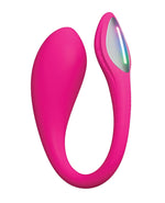 Lovense Lush Mini app-controlled G-spot vibrator in pink, front view showing Lovense logo on the tail, no packaging shown