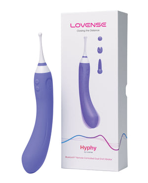 Purple Lovense Hyphy Hi-Frequency Stimulator Vibrator device with 'Lovense' packaging on a white background