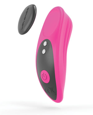 Pink and black Lovense Ferri Panty Vibe, vibrator device on a white background