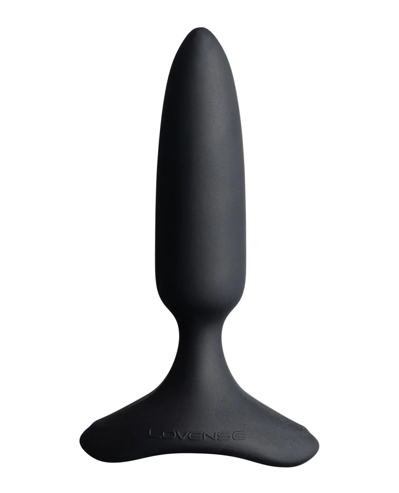 black Lovense Hush 2 1" Butt Plug on a white background
