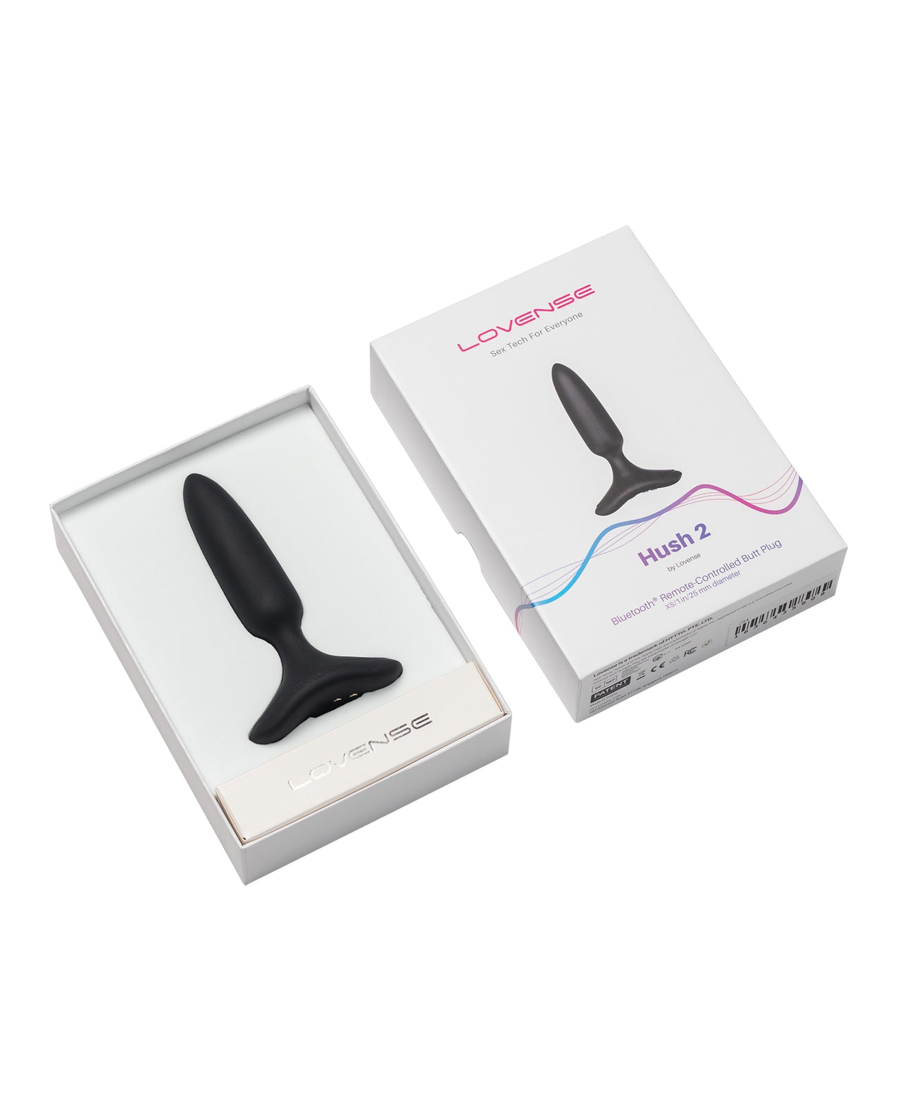 Black anal plug device in a white box with 'LOVENESS' branding on a white background