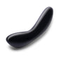 Le Wand Crystal G-Wand in Black Obsidian, curved stone massager on a white background