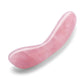 Le Wand Crystal G-Wand in Rose Quartz, curved stone massager on a white background